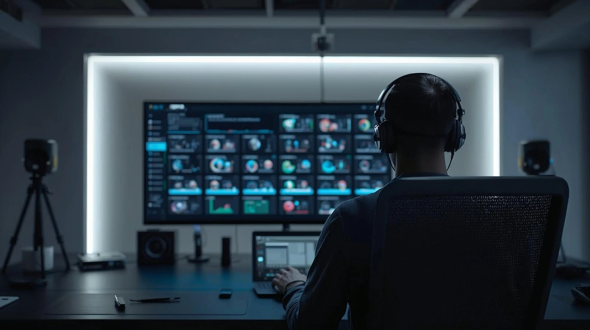 Professional controlling media analytics within the Genre Deep Dive Framework production interface.