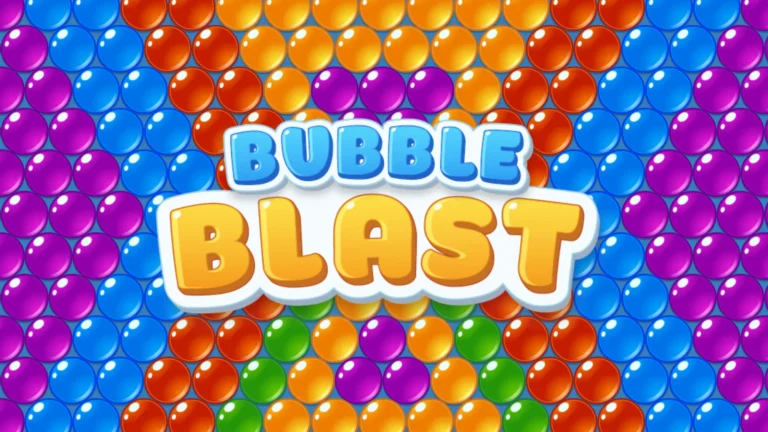 Colorful bubble puzzle game screen filled with matching bubbles