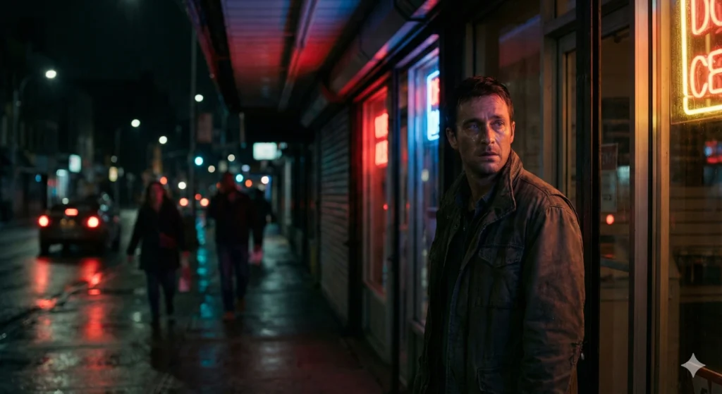 best drama movies cinematic night scene reflecting emotional intensity and human solitude
