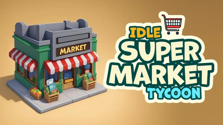 Idle supermarket tycoon online featuring a small store management simulation