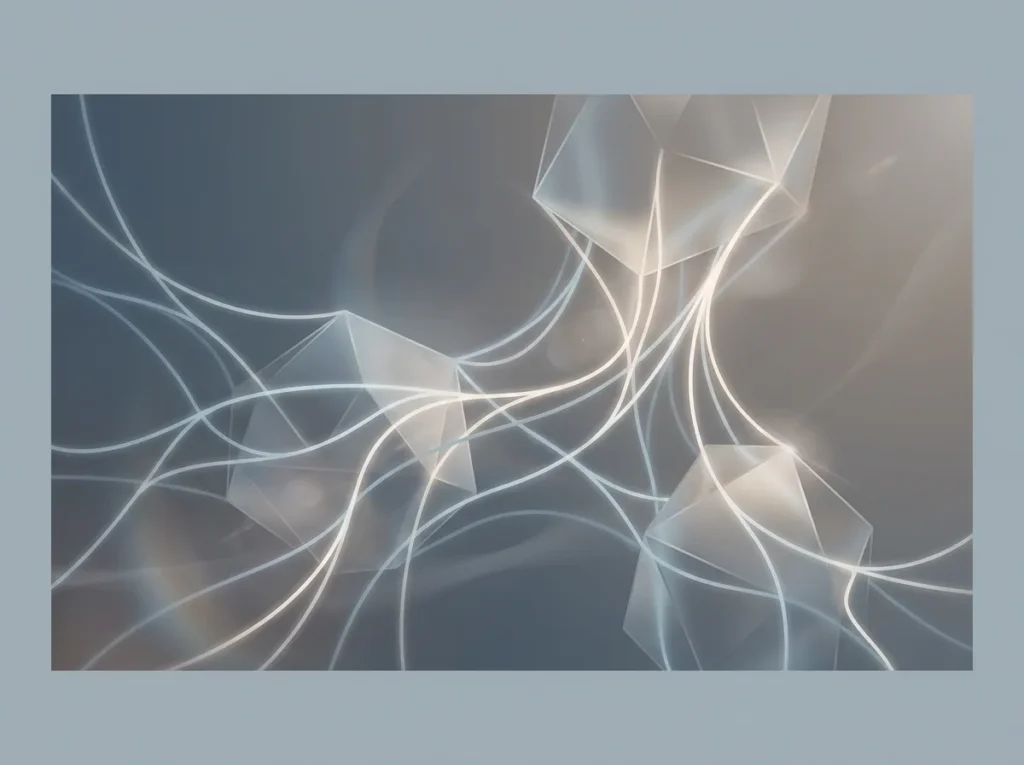 Abstract glowing network lines representing seamless and intelligent technology operations.