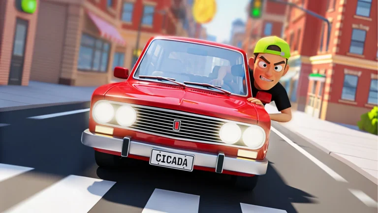Mini car driving game set in a city street environment