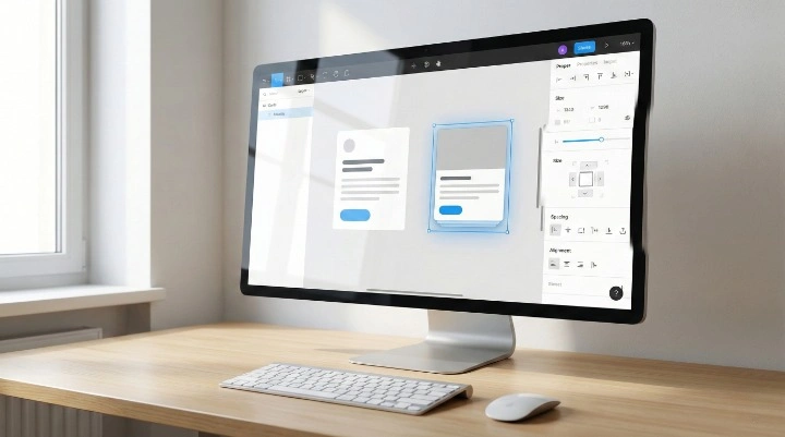 Interface layout demonstrating grid alignment and structured visual organization