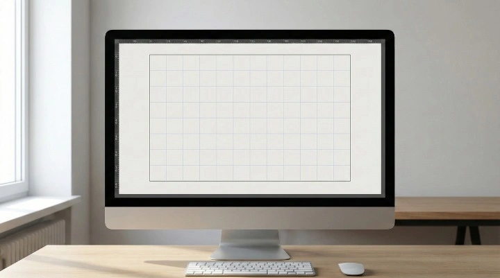 Modern office environment showing a digital design workspace and screen layout