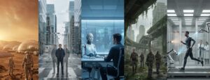 modern sci fi series list featuring space colony, alternate reality, artificial intelligence dystopia, post-apocalyptic survival and science-based superhuman scenes