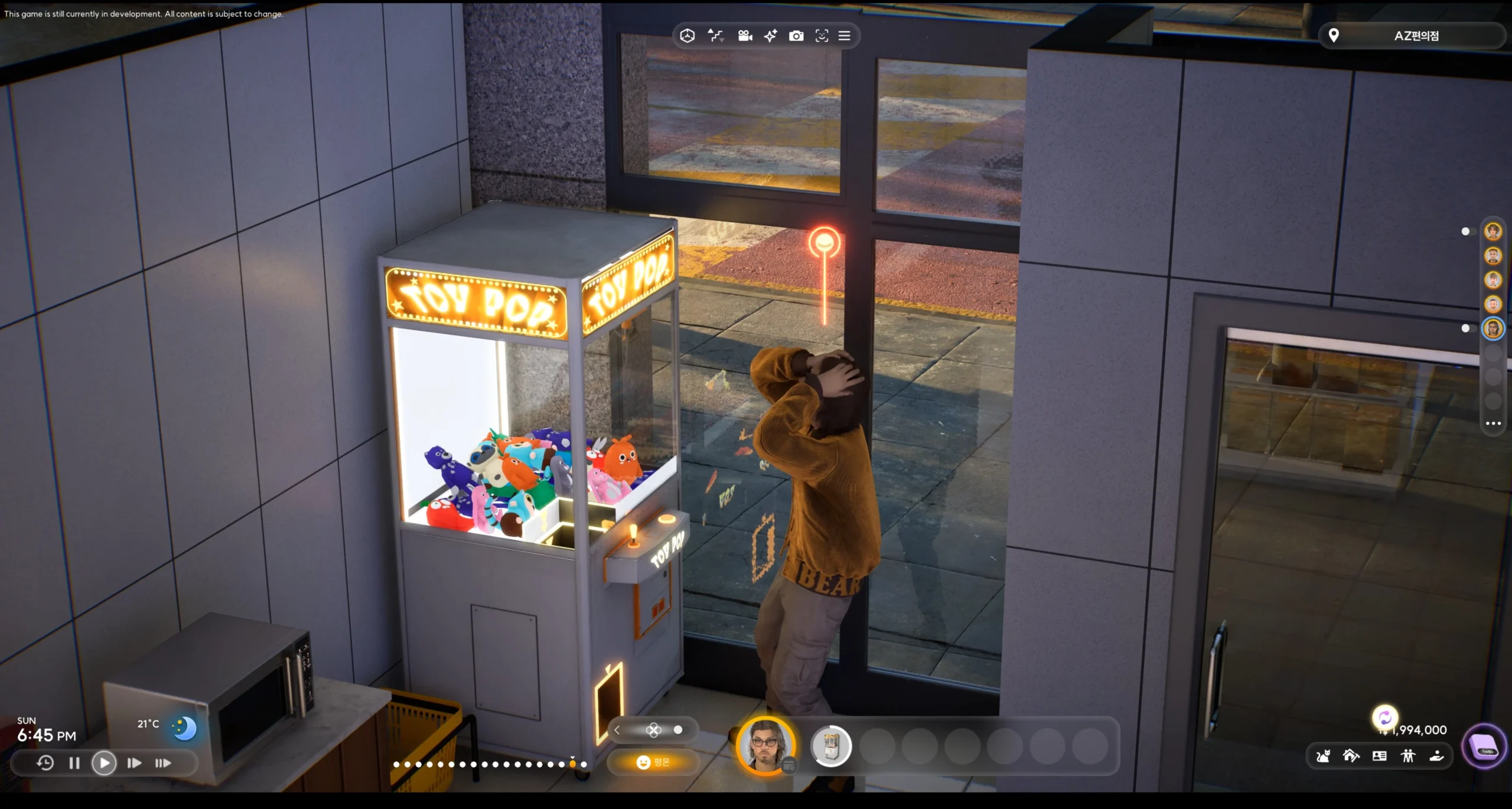 inZOI Island Getaway DLC with character petting a cat at a Bali inspired temple in Cahaya