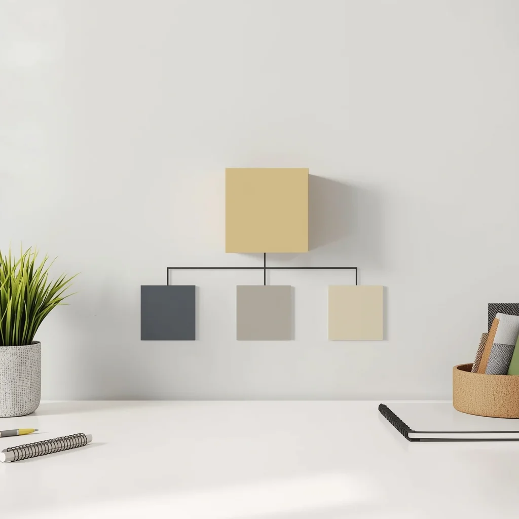 A central content hub connected to multiple supporting content pieces