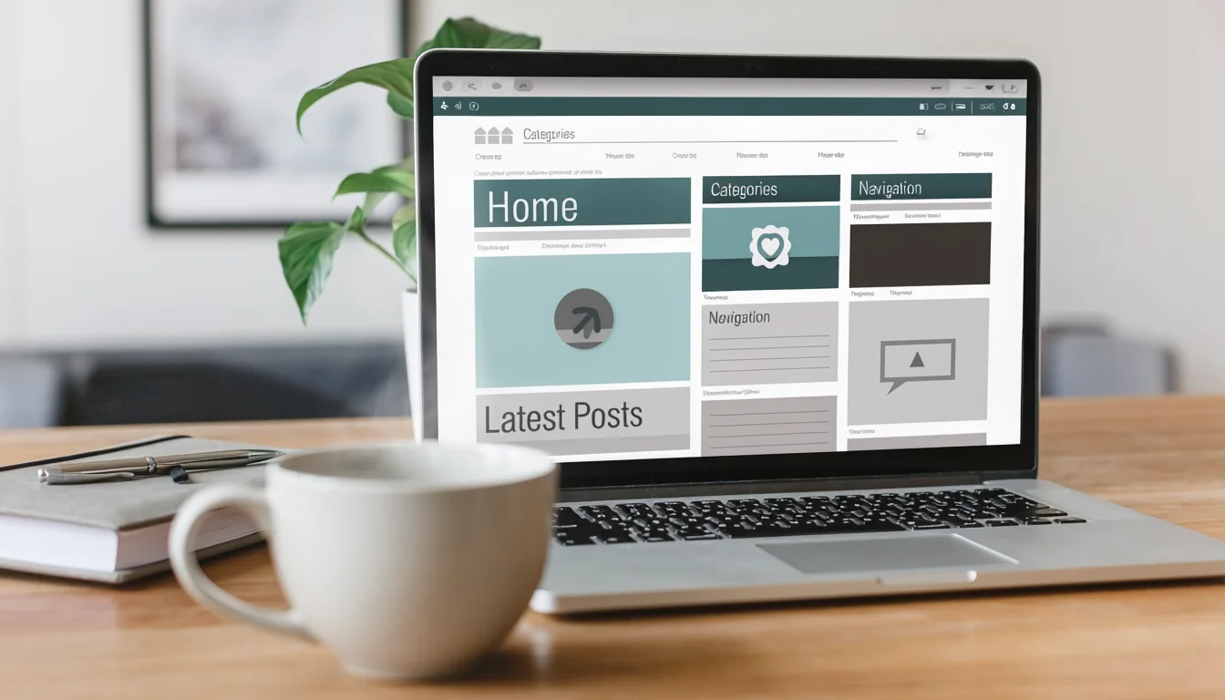 A blog homepage layout guiding users through categories and structured content sections