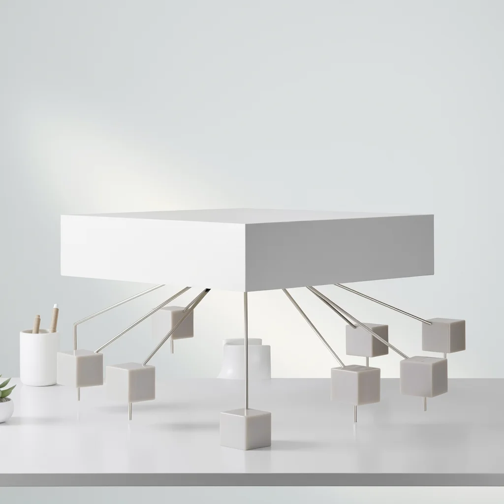 A pillar page layout organizing a main topic with supporting sections and subtopics