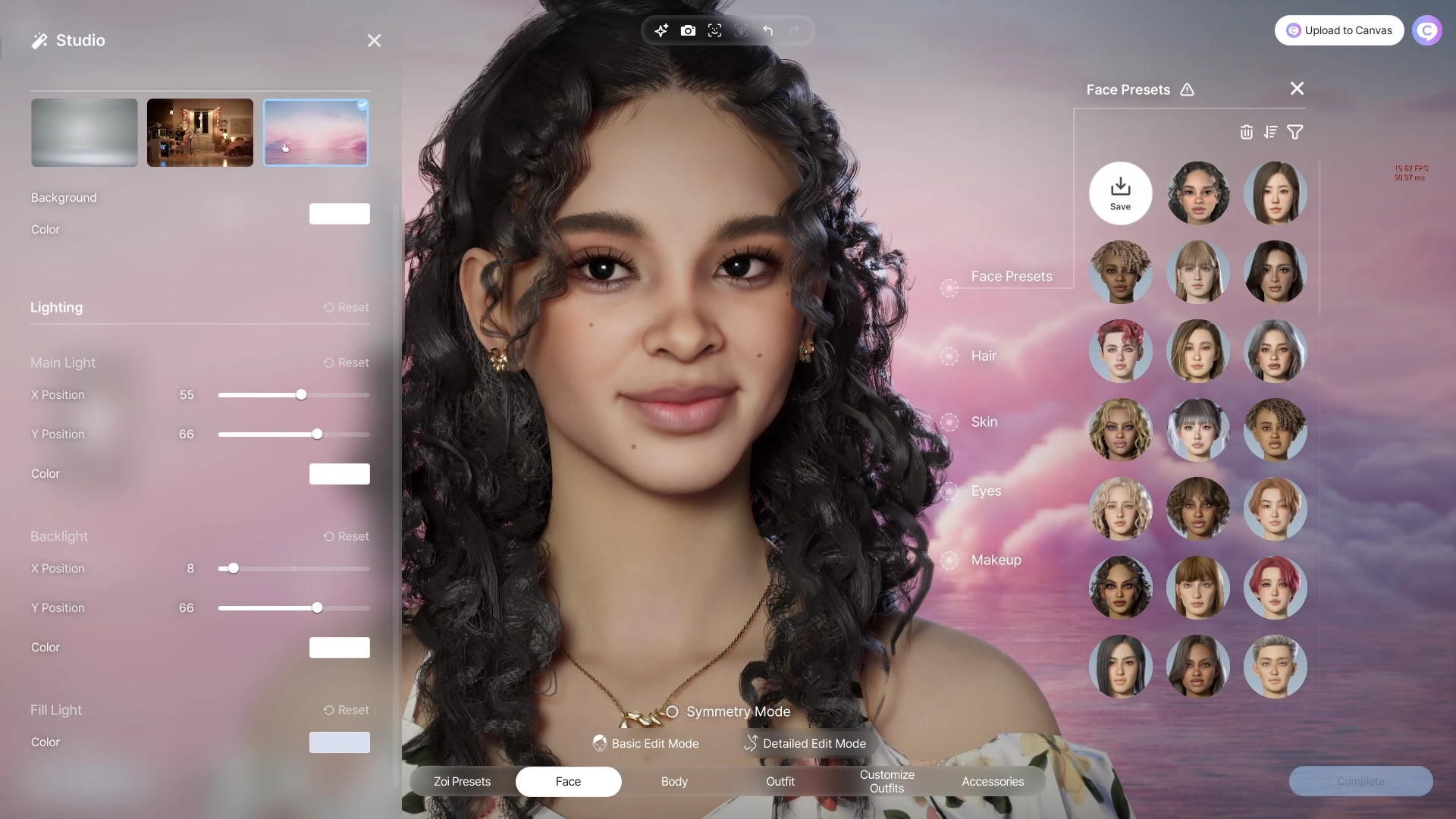 inZOI open world city view from inside a convertible at sunset with skyscrapers