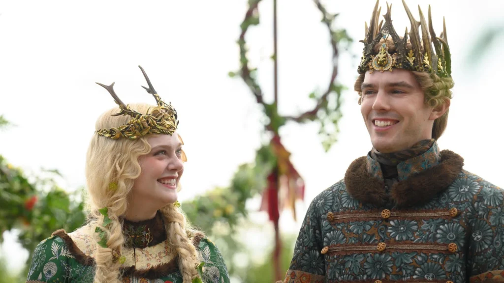 Elle Fanning as Catherine the Great in an ornate Russian court setting