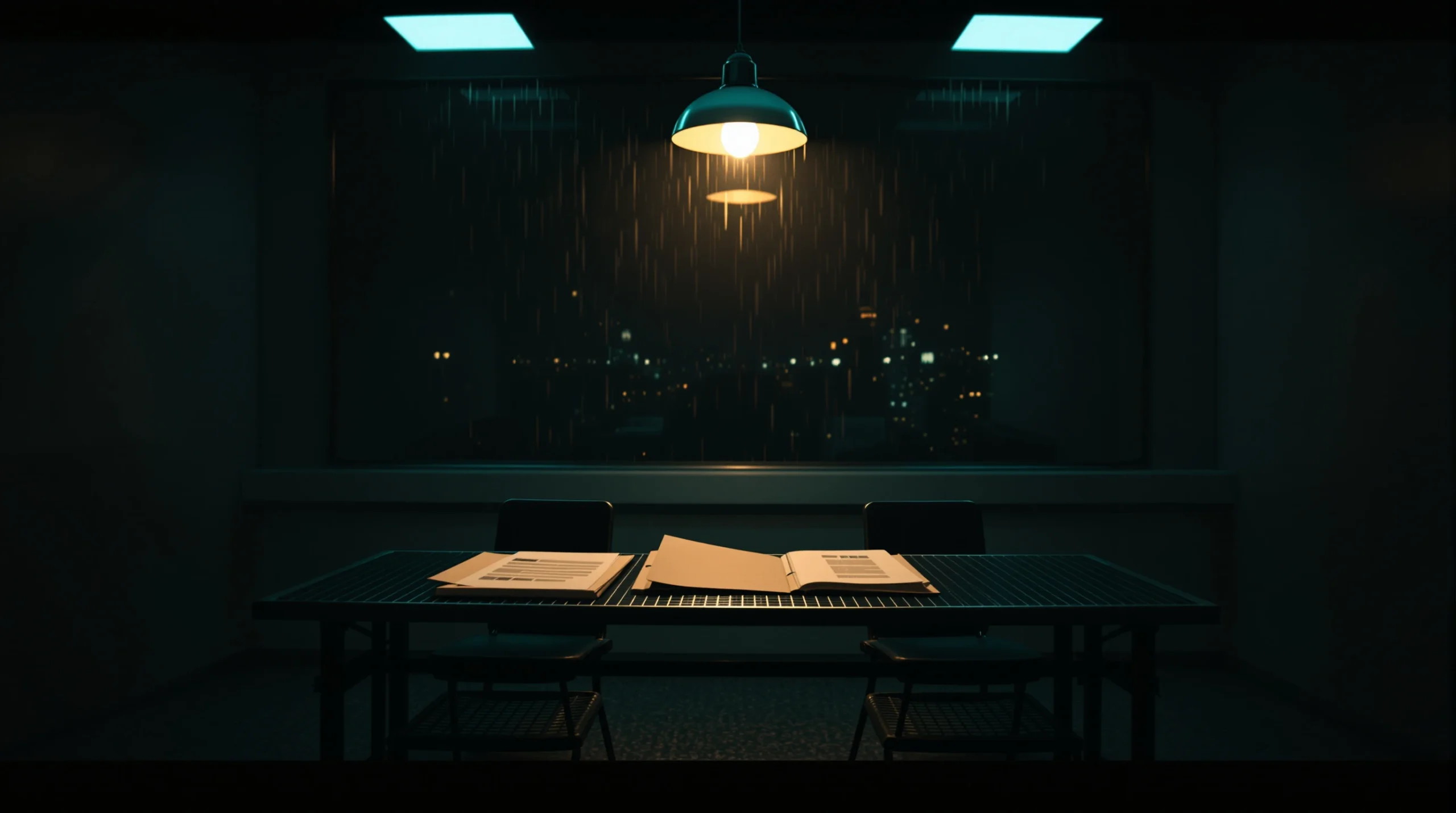 Best thriller series featured image with interrogation room setting